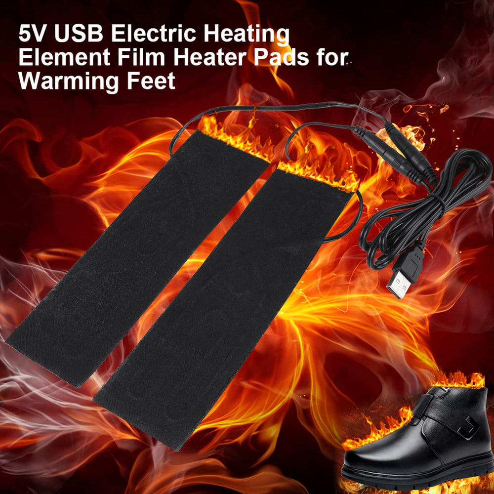 1 Pair 5V USB Heating Pads Carbon Fiber Thermal Insoles 35-50 Degree Electric Heating Element Heating Film for Foot Warmers Suitable for Men and Women