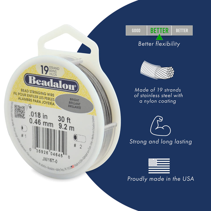 23 Strand Stainless Steel Bead Stringing Wire, Satin Copper