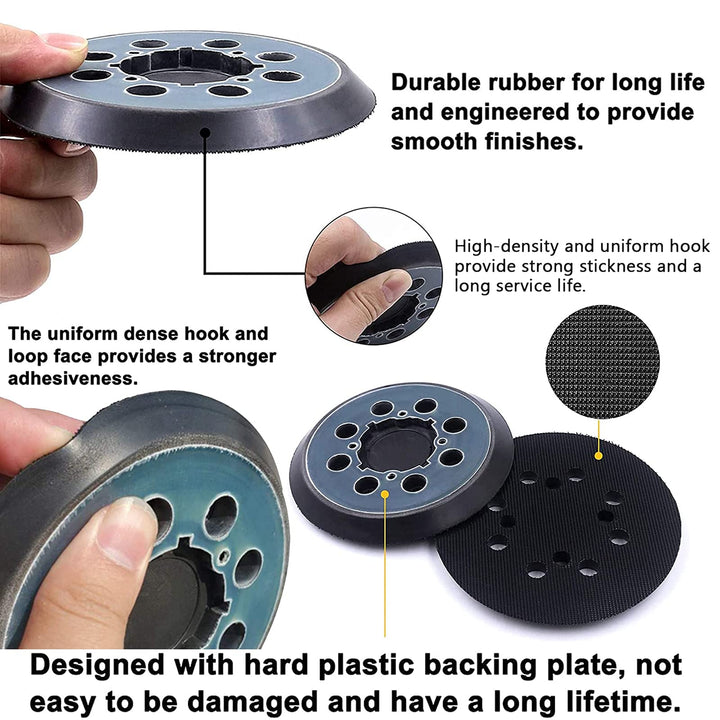 2 Packs Sander Pad for Dewalt DWE64233 & N329079 5 8 Hole Hook and Loop Replacement Orbital Sander Pad Compatible with DWE6421 6421K DWE6423 6423K DCW210B (4 Screw Holes Sanding Part)