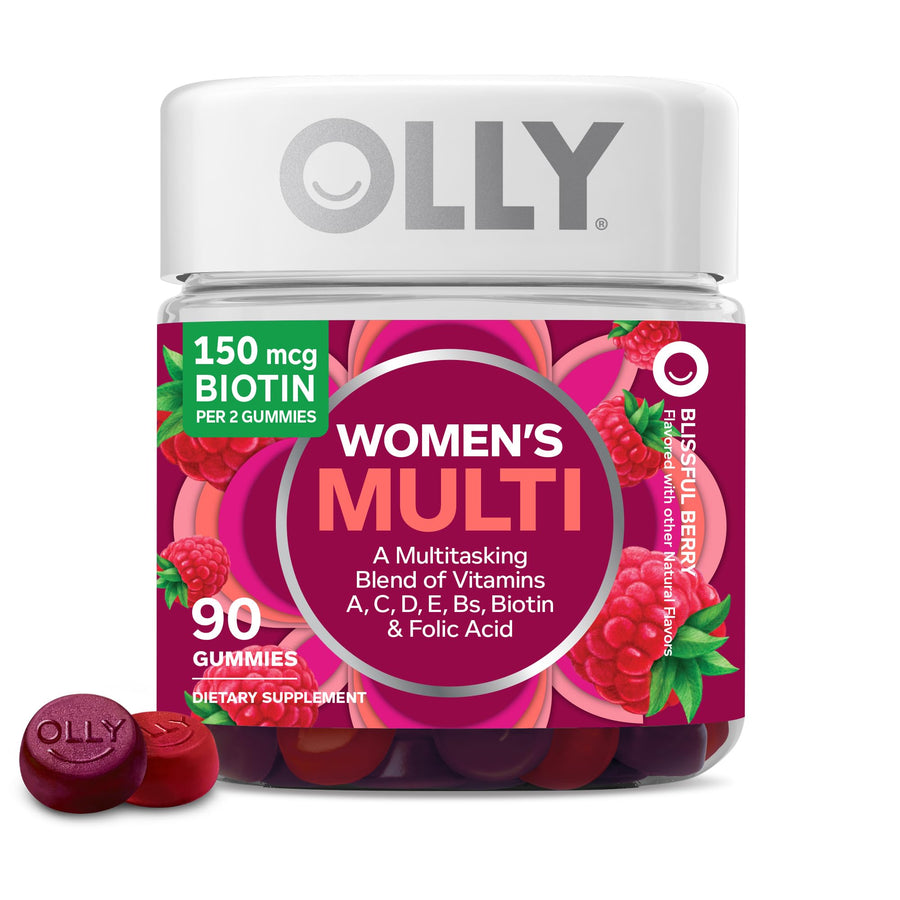Women's Multivitamin Gummy, Vitamins A, D, C, E, Biotin, Folic Acid, Adult Chewable Vitamin, Berry Flavor, 45 Day Supply - 90 Count
