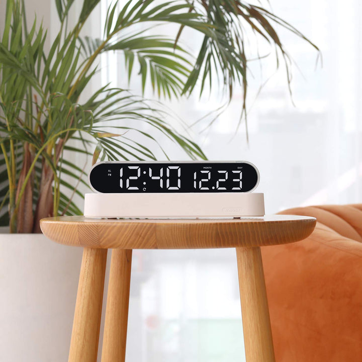 Moonlight Nightlight Dual LED Clock, Digital Alarm Clock, 12/24H Mode, Alarm & Snooze, Date Display, 2 LED Colors, 7 Color nightlight, Adjustable LED Brightness, LED Clock with Remote Control