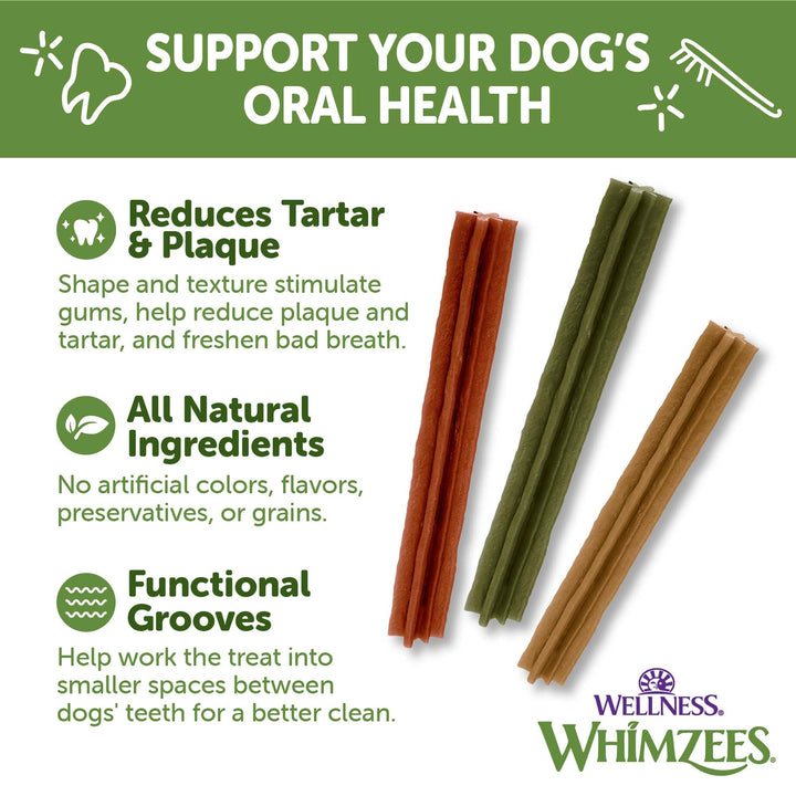 Wellness Stix Dog Dental Treats, Natural Chews, Small Size Stick, (28 Count)