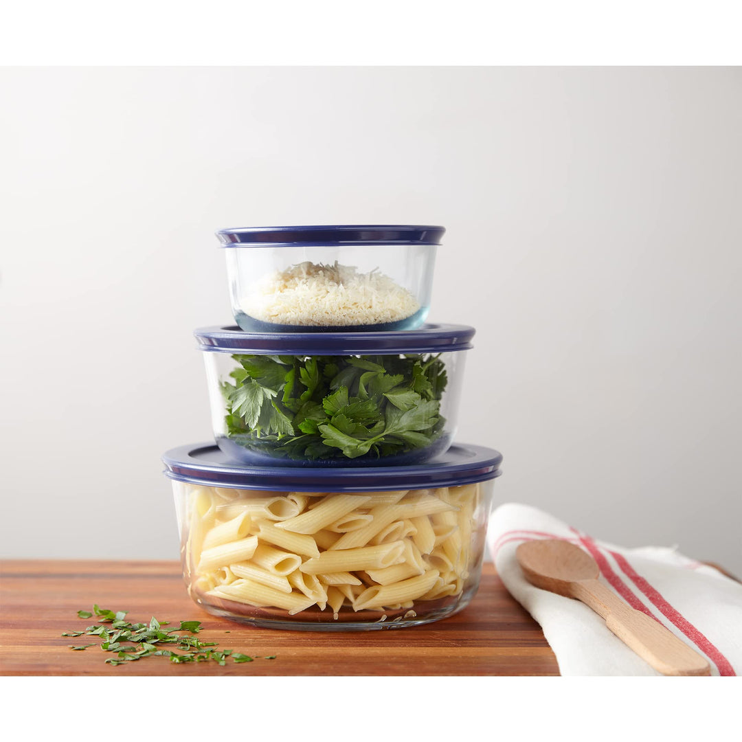 6010170 Glass Plastic Storage Set - 6 Pieces, Blue