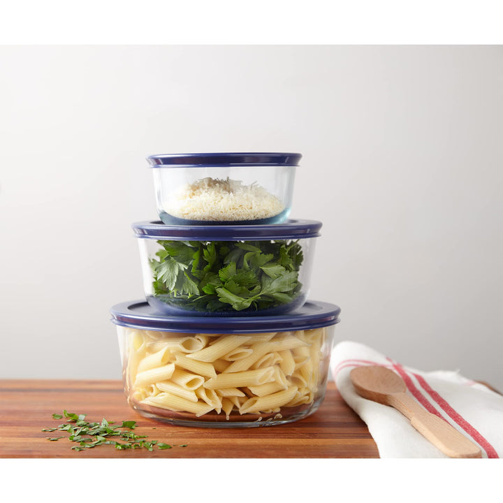 6010170 Glass Plastic Storage Set - 6 Pieces, Blue