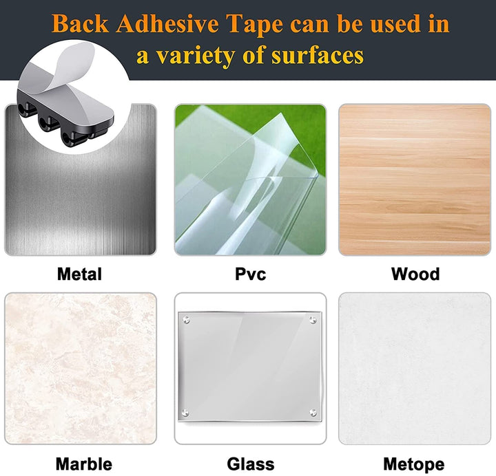 Upgraded Cable Holder, Cable Management Cord Organizer Clips Silicone Self Adhesive for Desktop USB Charging Cable Power Cord Bedside Wire PC Office Home (3/5/7 Slot,Black)