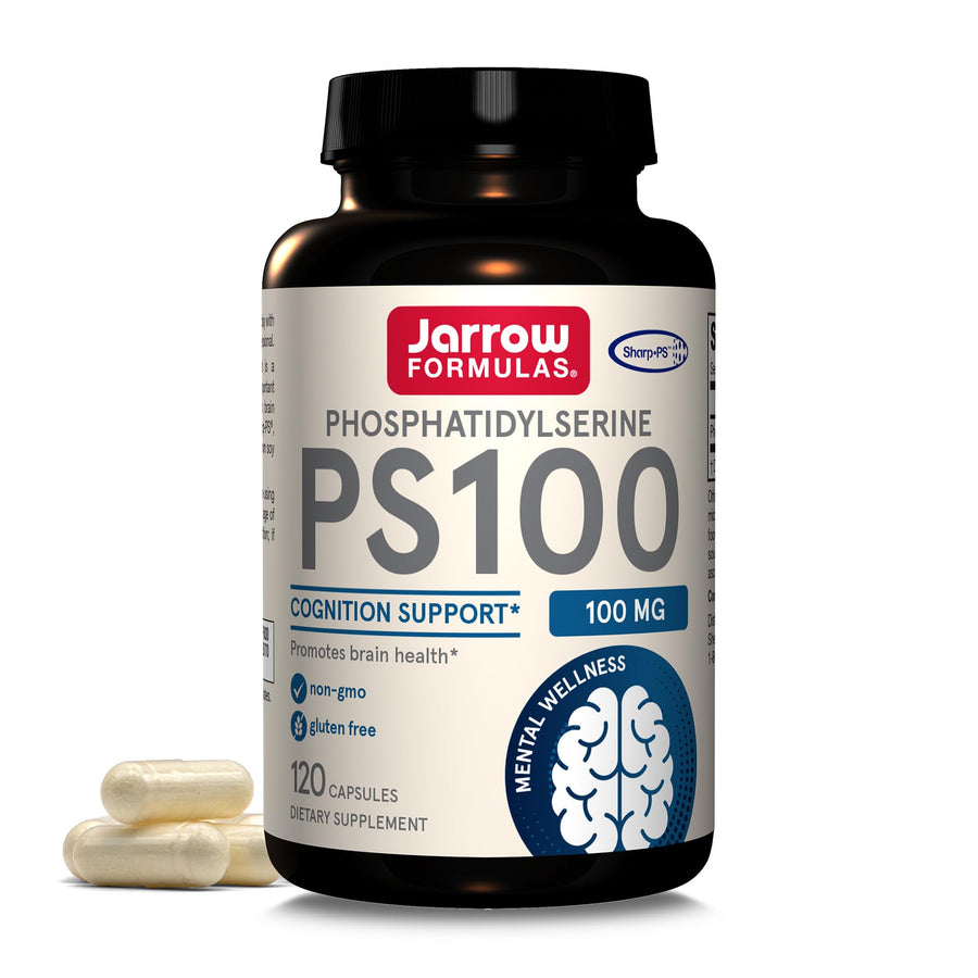 PS100 Phosphatidylserine, 100 mg, Dietary Supplement for Brain Health and Cognition Support, 120 Capsules, Up To a 120 Day Supply