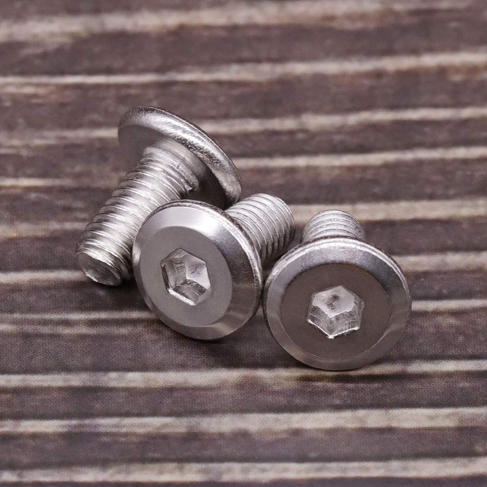 M6-1.0 x 10mm (30 PCS) Hex Socket Head Cap Screws Furniture Screws, 304 Stainless Steel 18-8, Round Head Connector Screws for Furniture,Binding Screws