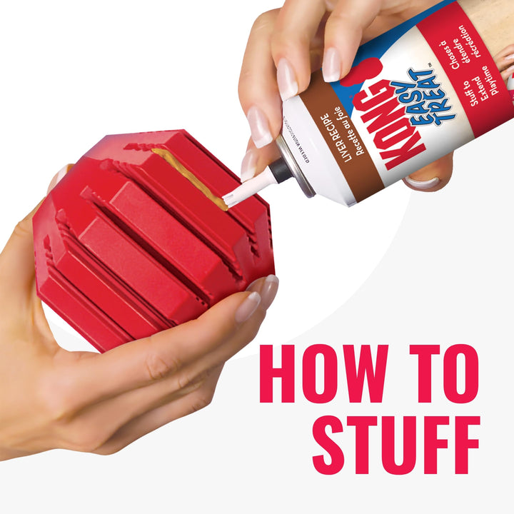 Stuff-A-Ball - Durable, Natural Rubber Chew Toy for Dogs - Dental Health Pet Toy for Chewing & Teeth Cleaning - Stuffable for Treats & Snacks - for Large Dogs