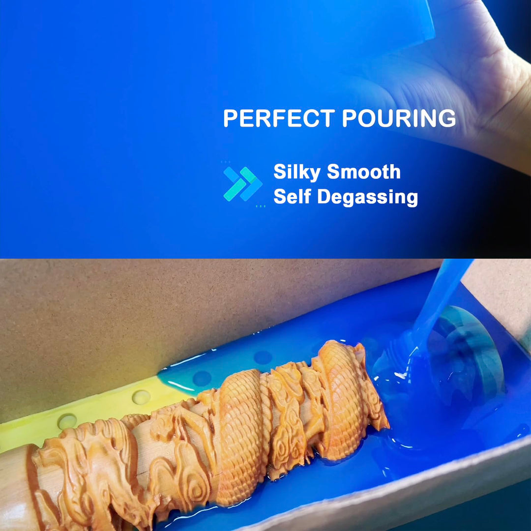 Silicone Mold Making Kit 42 Oz, 30A Liquid Silicone for Mold Making, Fast Cure Mold Making Silicone Rubber, 1:1 Ideal for Casting Resins Molds & Silicone Molds Sapphire Blue