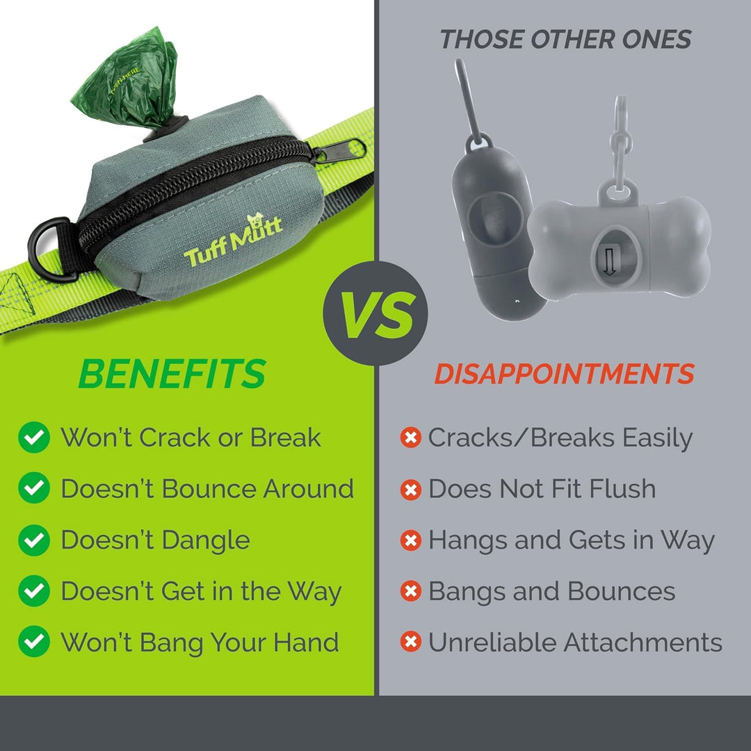 Dog Poop Bag Holder for Leash, Lightweight Dispenser for Pet Waste Bags, Easy Cleanup Accessory for All Leashes, Includes Bags