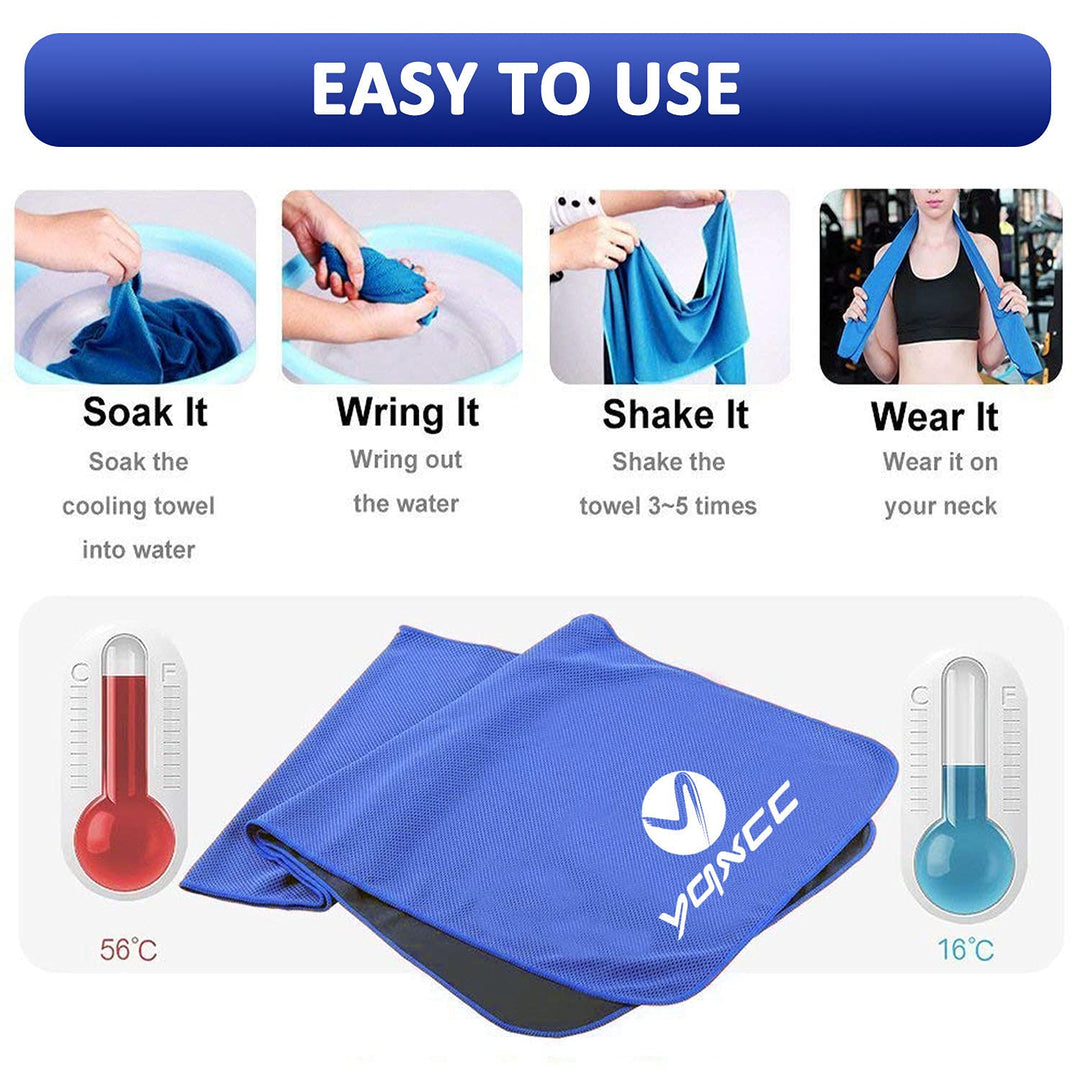 3 Pcs Cooling Towel (47x12) Cool Cold Towel for Neck, Microfiber Ice Towel, Soft Breathable Chilly Towel for Yoga, Golf, Gym, Camping, Running, Workout & More Activities