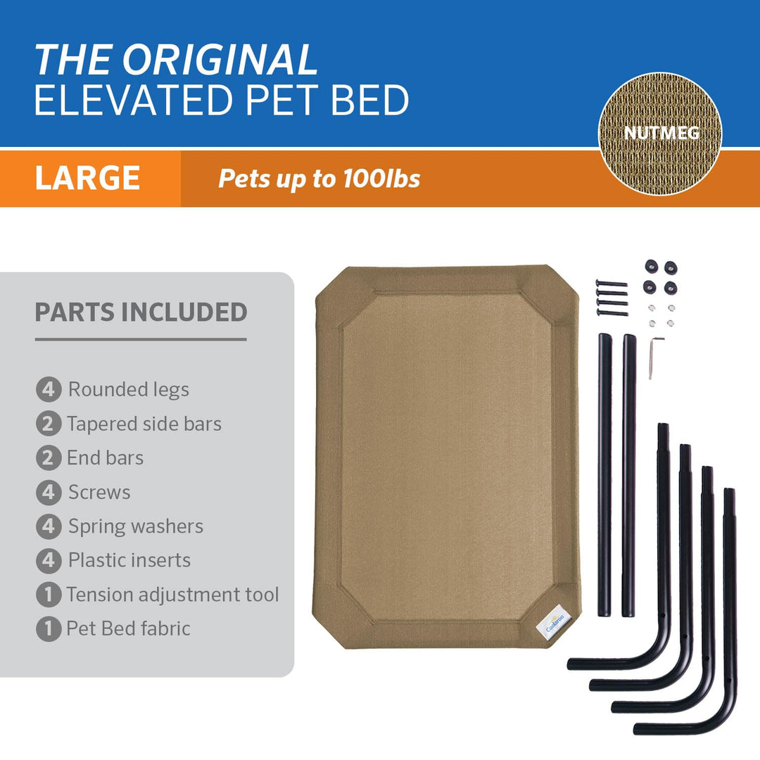 The Original Cooling Elevated Dog Bed, Indoor and Outdoor, Large, Nutmeg