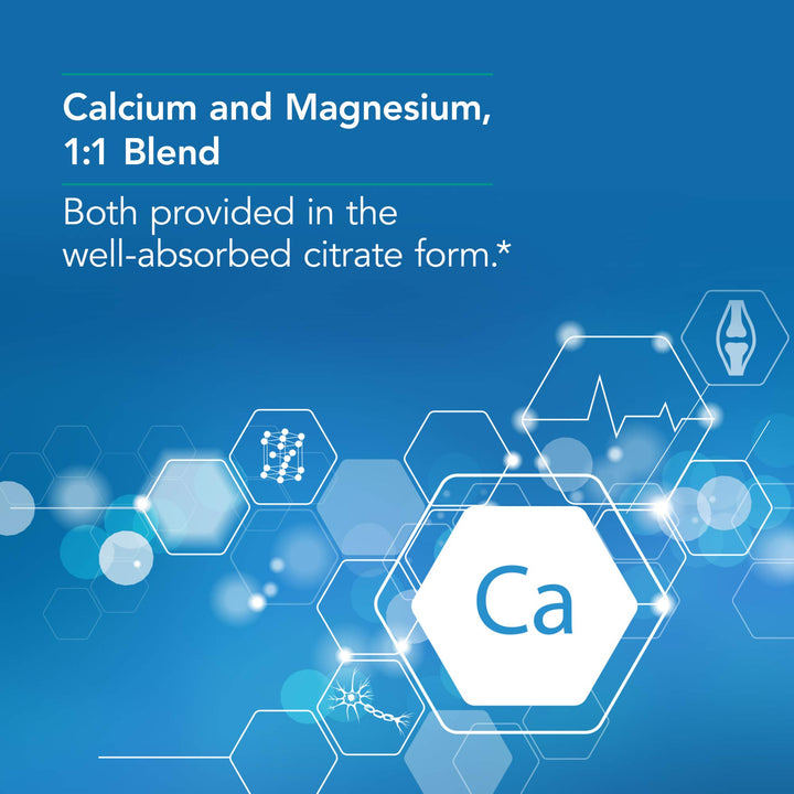 Calcium Magnesium Citrate Supplement - Bone Health, with Calcium Citrate, Pure, Well-Absorbed, Vegetarian Capsules - 100 Count