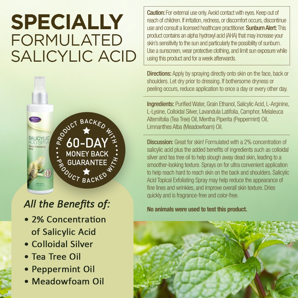 Salicylic Acid Spray, Topical Exfoliating Spray 269937, 8 ounces