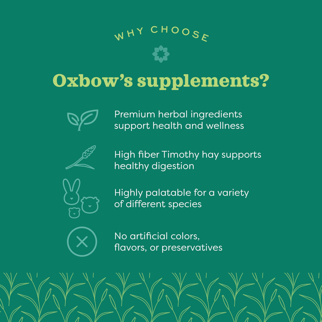 Animal Health Natural Science Digestive Support, High Fiber Supplement for Rabbit & Guinea Pig, Made with Timothy Hay, Includes Chicory Root, Ginger Root, Chamomile, Made in USA, 4.2 oz Bag