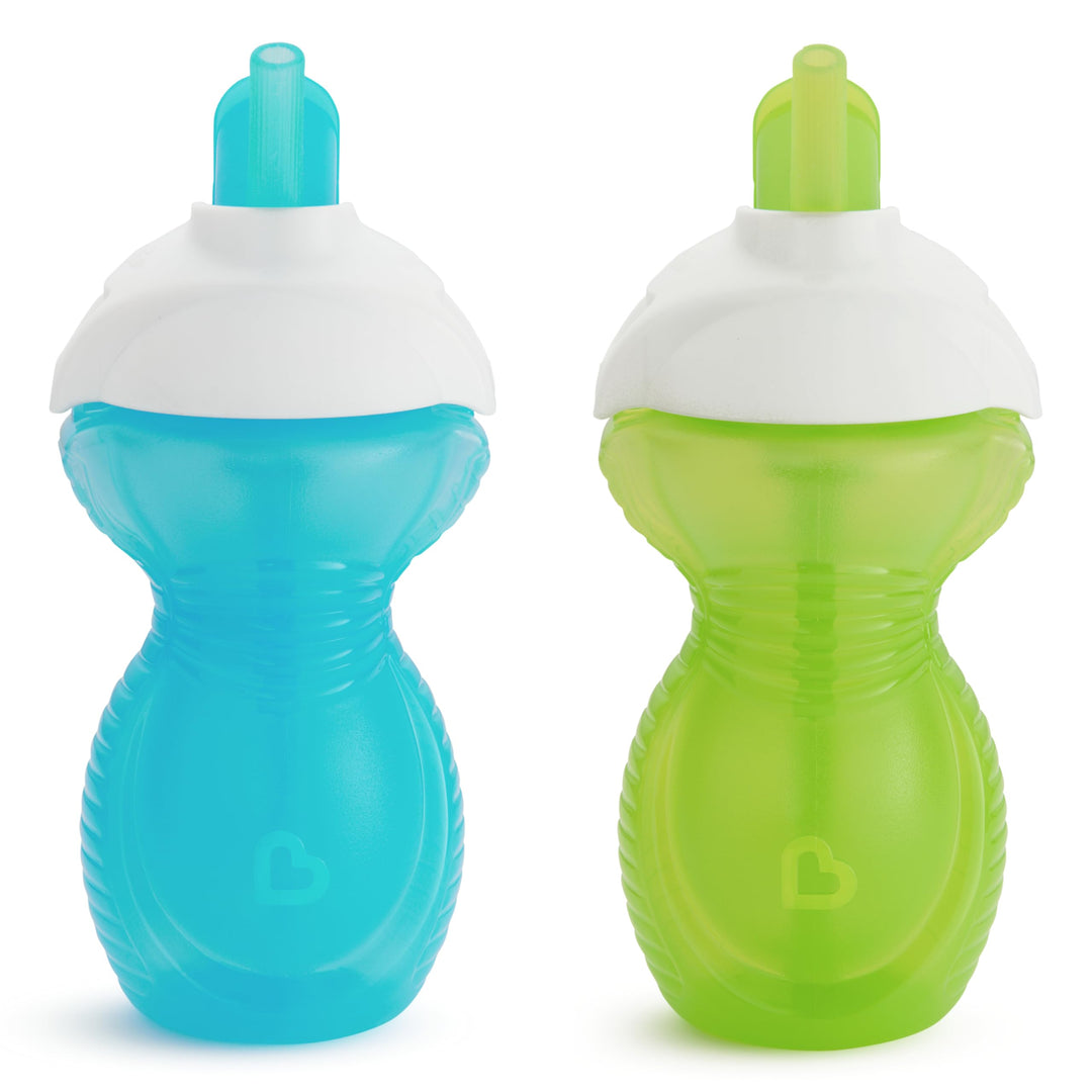 ® Click Lock™ Flip Straw Toddler Sippy Cup, 9 Ounce, 2 Pack, Blue/Green