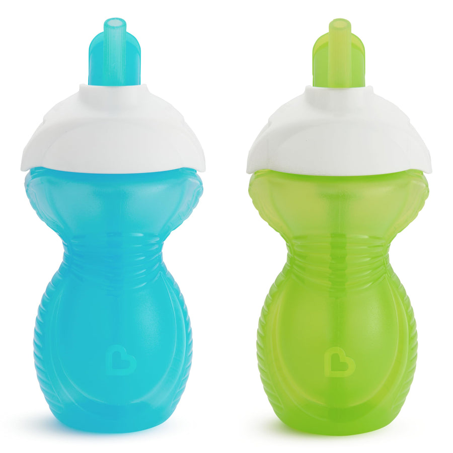 ® Click Lock™ Flip Straw Toddler Sippy Cup, 9 Ounce, 2 Pack, Blue/Green
