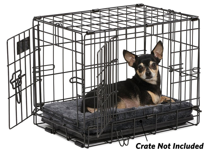 18L-Inch Gray Dog Bed or Cat Bed w/ Comfortable Bolster | Ideal for Toy Dog Breeds & Fits an 18-Inch Dog Crate | Easy Maintenance Machine Wash & Dry | 1-Year Warranty