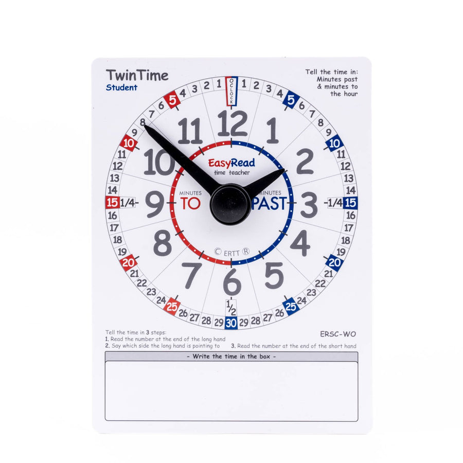 EasyRead Time Teacher ERSC-WO Twin Time Double-Sided Student Card