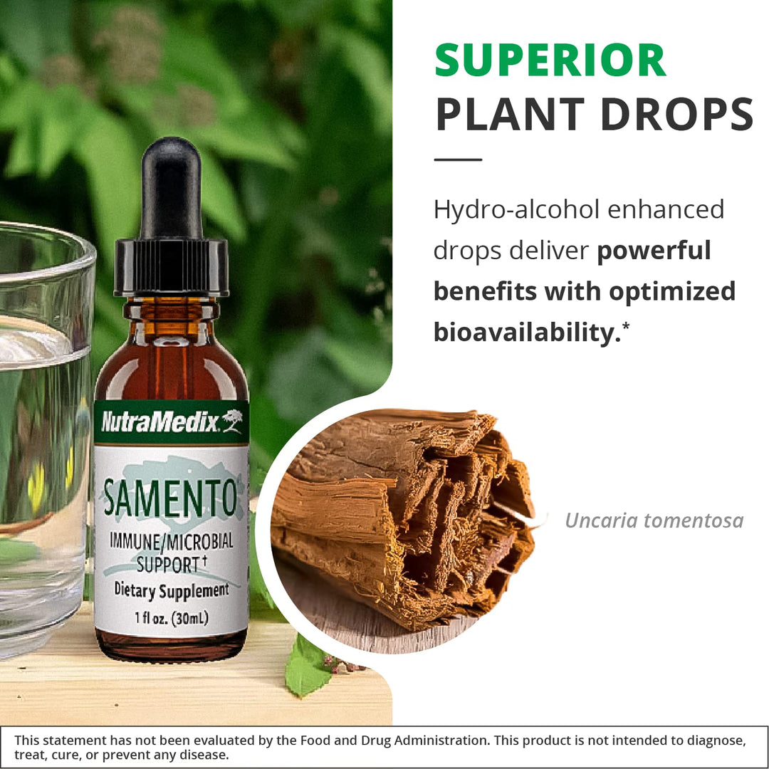 Samento Cat's Claw Tincture - Peruvian Cat's Claw Extract for Immune, Brain, Antioxidant, Cardiovascular & Microbial Support - Bioavailable Herbal Supplements from Nature (1oz / 30ml)