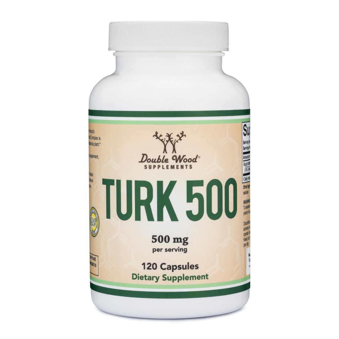 Turkesterone Supplement 500mg, 120 Capsules (Ajuga Turkestanica Extract Std. to 10% Turkesterone) Similar to Ecdysterone for Men's Health Support (Manufactured and Tested in The USA) by Double Wood