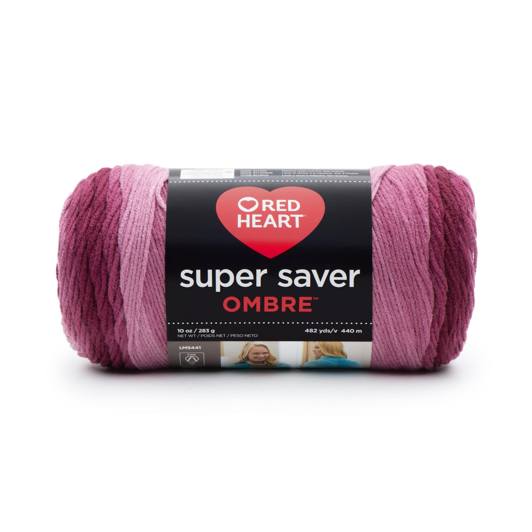 RED HEART E305.3965 Super Saver Ombre Yarn, Mai Tai