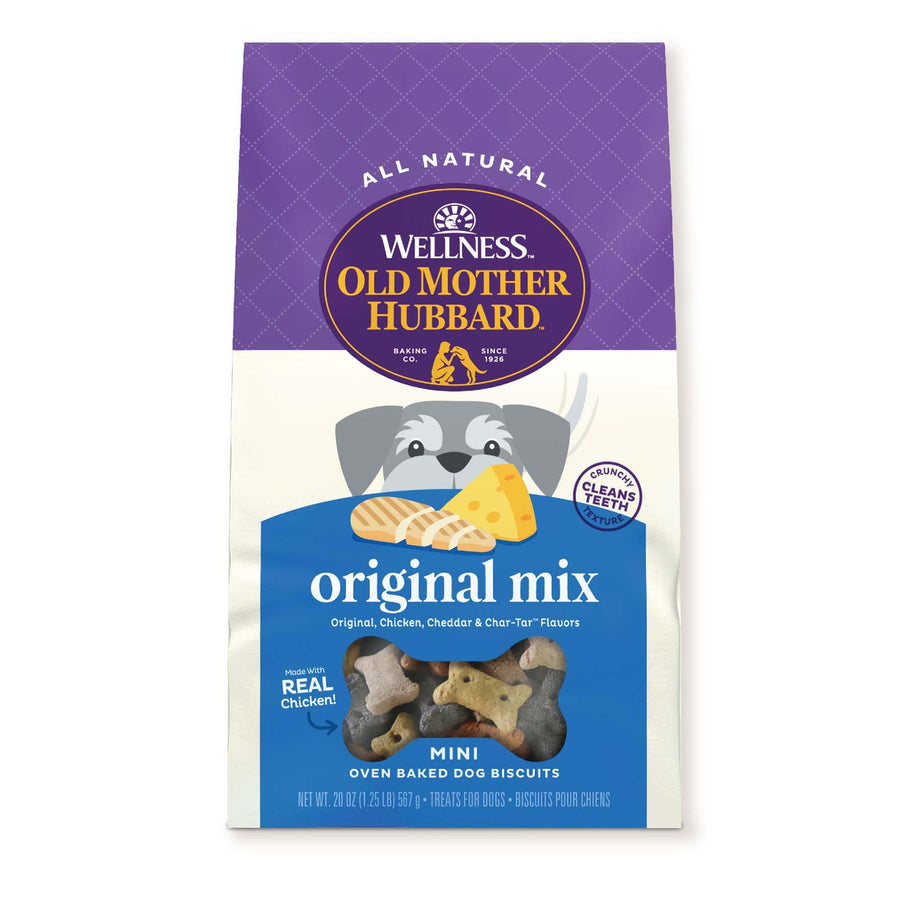 Wellness Original Mix Dog Biscuits, Natural, Training Treats, Four Flavors, Mini Size, (20 Ounce Bag)
