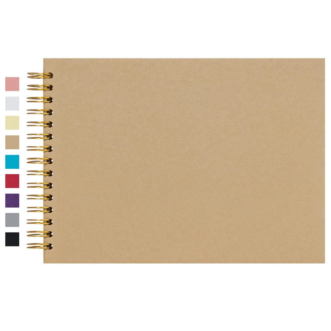 12.2 x 8.5 Inch Hardcover Kraft Blank Page DIY Scrapbook Photo Album, 80 Pages (40 Sheets) Wedding Anniversary Family Small Scrapbook Photo Album (Brown)