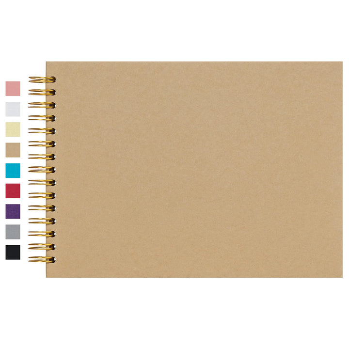12.2 x 8.5 Inch Hardcover Kraft Blank Page DIY Scrapbook Photo Album, 80 Pages (40 Sheets) Wedding Anniversary Family Small Scrapbook Photo Album (Brown)
