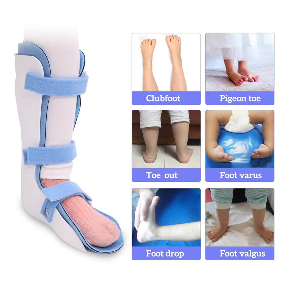 Kids AFO Drop Foot Brace Baby Ankle Foot Orthosis Night Splint for Children Toddler Pediatric Strephenopodia Support Strephexopodia Splint Walking with Shoes or Sleeping (XL-Left)