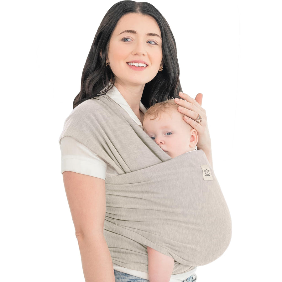 Baby Wrap Carrier - All in 1 Original Breathable Baby Sling, Lightweight,Hands Free Baby Carrier Sling, Baby Carrier Wrap, Baby Carriers for Newborn, Infant, Baby Wraps Carrier (Stone Gray)