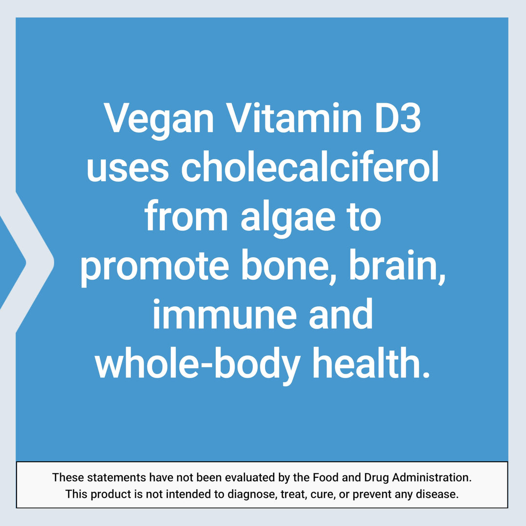 Vegan Vitamin D3, Joint/Bone Health, Immune Support, Non-GMO, Gluten Free, 60 Count