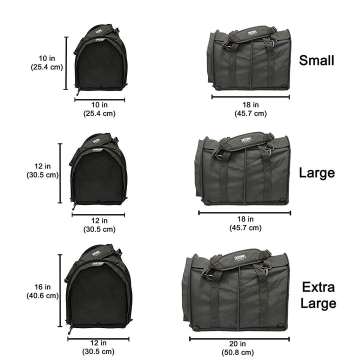Sturdibag Extra Large Pet Carrier Flexible Height Pet Tote, Black,Size XL { 20L x 16H x 12W}