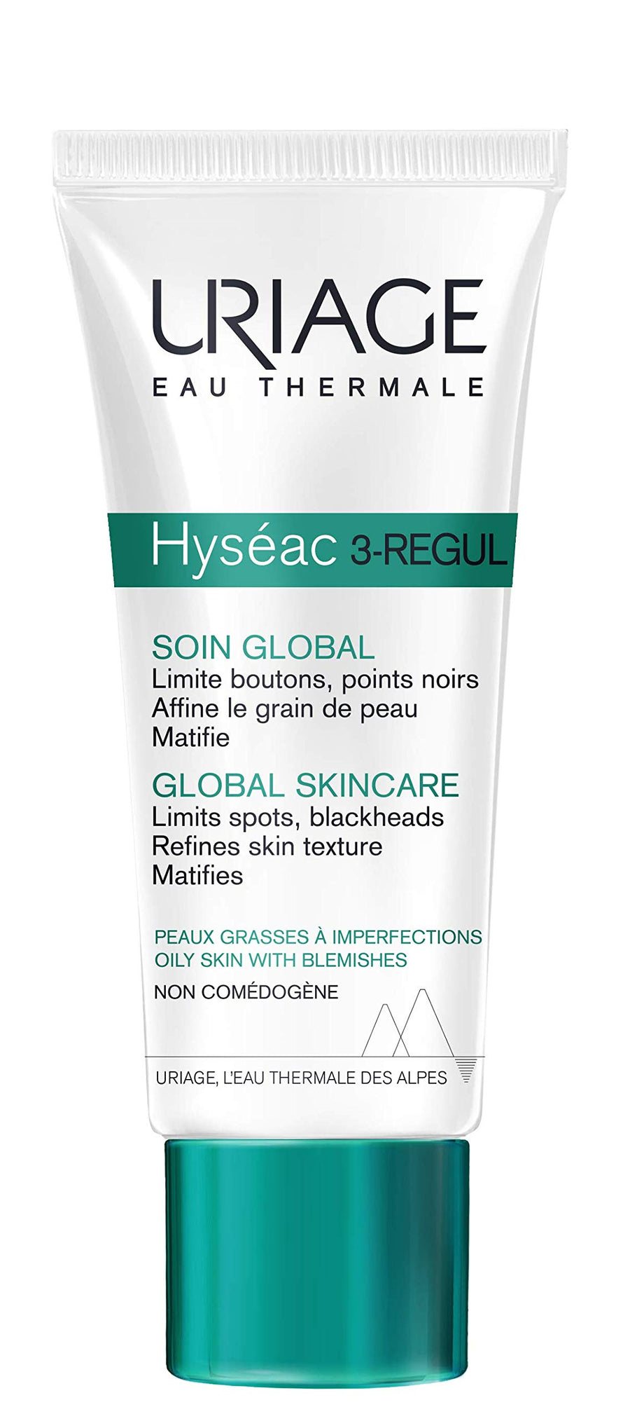 URIAGE Hyseac 3-REGUL Global Skincare 1.35 fl.oz. | Mattifying Moisturizer & Pore Minimizer for Oily to Combination Skin Prone to Acne | Promotes the Elimination of Spots, Blackheads & Shine