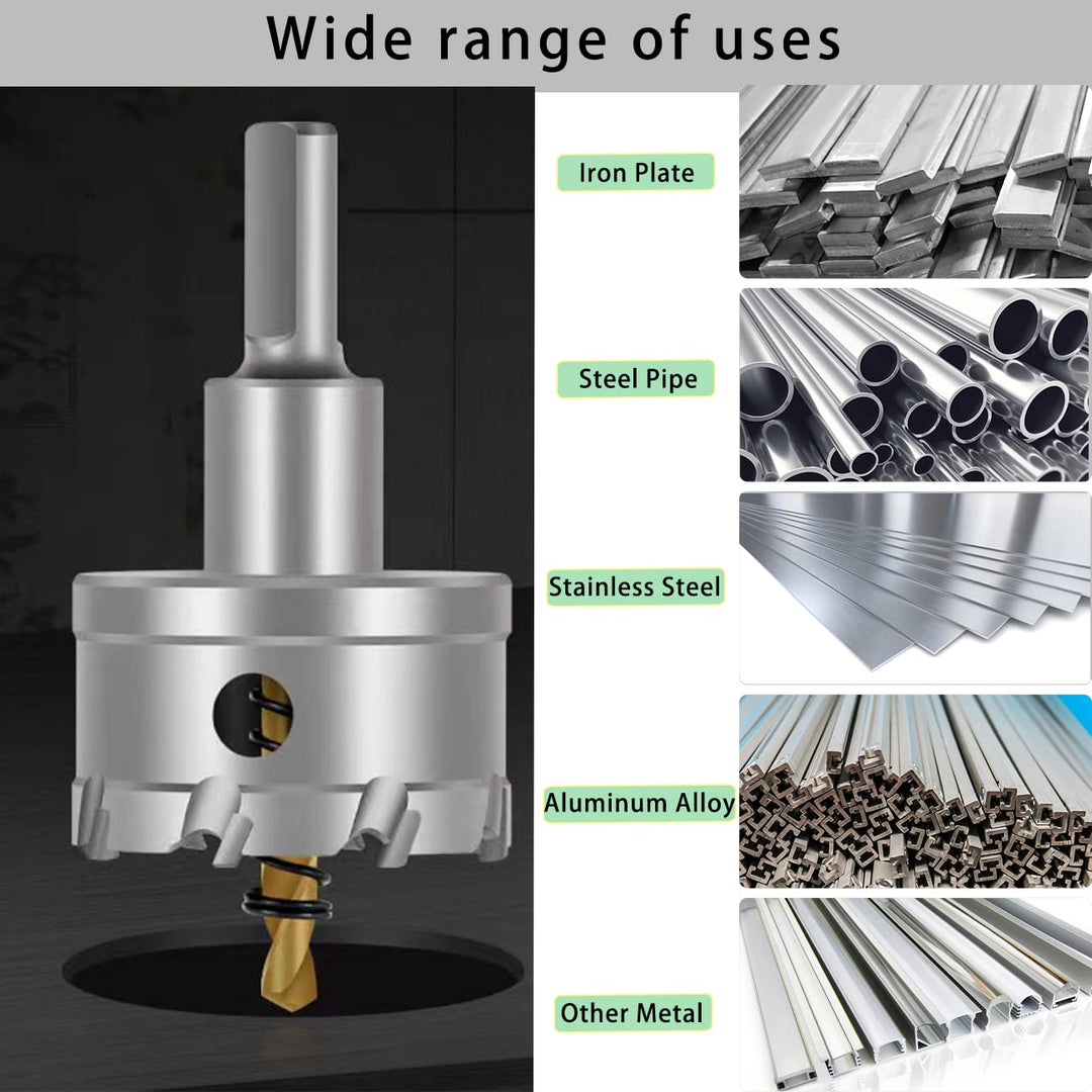 Carbide Hole Saw, TCT Hole Cutter with Titanium-Plated Pilot Drill bit for Metal, Stainless Steel, Iron, Wood 70mm/2.76inch