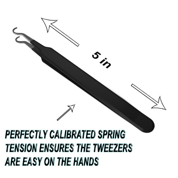 Blackhead Tweezer - Professional Curved Steel Tip Surgical Comedone & Splinter Extractor By . Ideal Blemish & Acne Remover Tool Means Flawless Facial Skin For You Today.