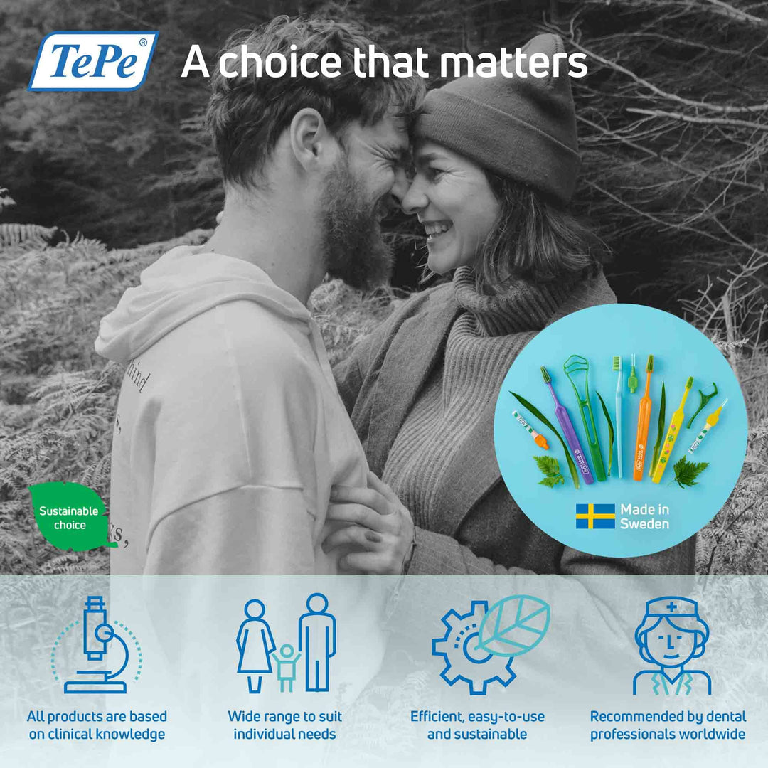 TePe EASY PICK Blue M/L 36 Pack, Travel Case Included - Recommended by Dentists for Best Oral Health, Healthy Mouth & Gums Between Dental Visits, Prevent Bad Breath and Periodontal Disease