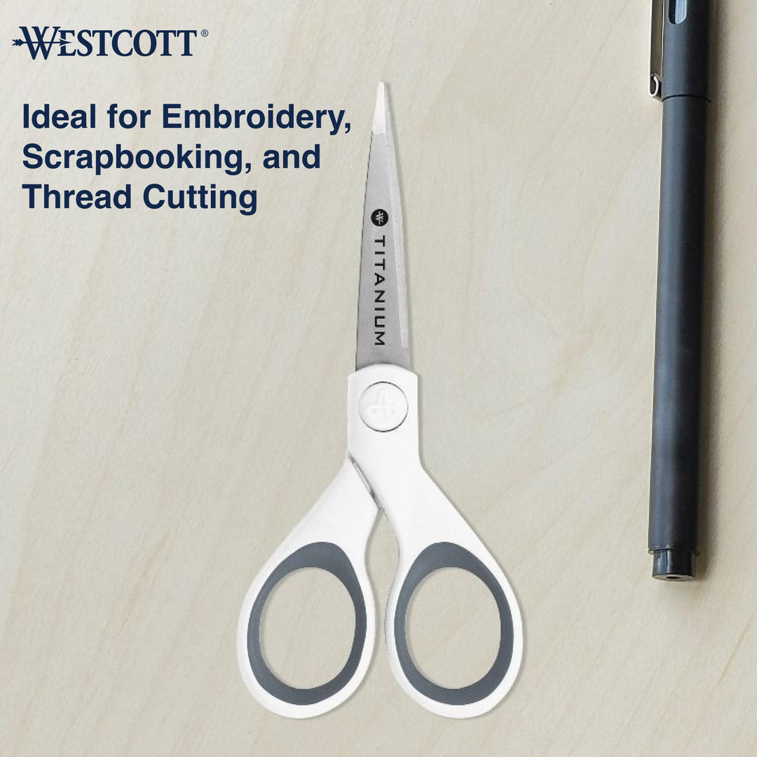 5 Micro-Tip Craft Scissors with Titanium-Bonded Blades for Crafting, Sewing & More
