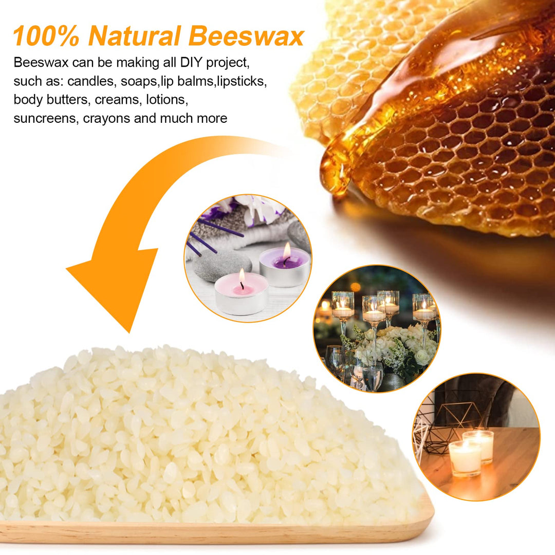 Candle Making Kit Supplies Tools - Soy Beeswax DIY Crafts Candle Wax kit Supply Set for Adults Beginners Candle Melting Pouring Pot with Jars Wick Sticker Holder Spoon