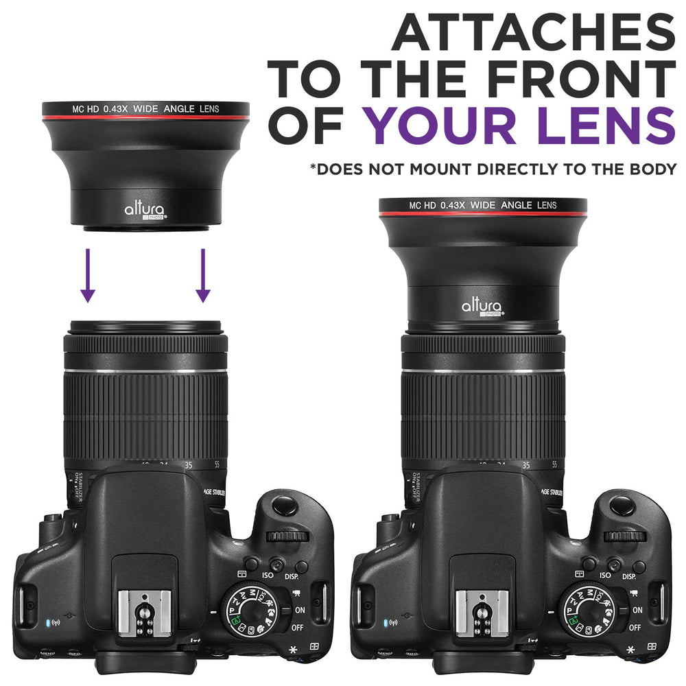 52MM 0.43x Professional HD Wide Angle Lens (w/Macro Portion) for Nikon D7100 D7000 D5500 D5300 D5200 D5100 D3300 D3200 D3100 D3000 DSLR Cameras