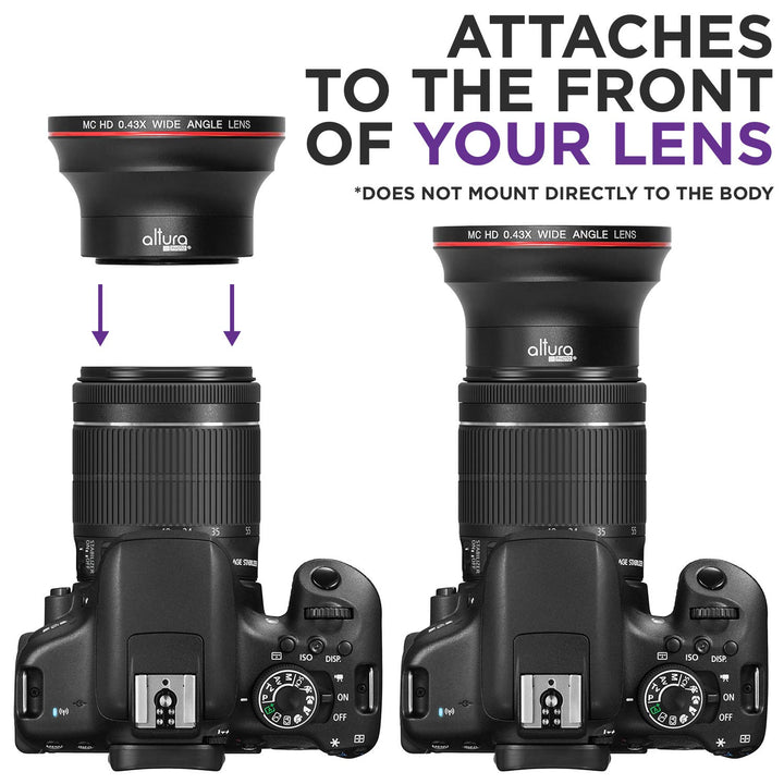 52MM 0.43x Professional HD Wide Angle Lens (w/Macro Portion) for Nikon D7100 D7000 D5500 D5300 D5200 D5100 D3300 D3200 D3100 D3000 DSLR Cameras