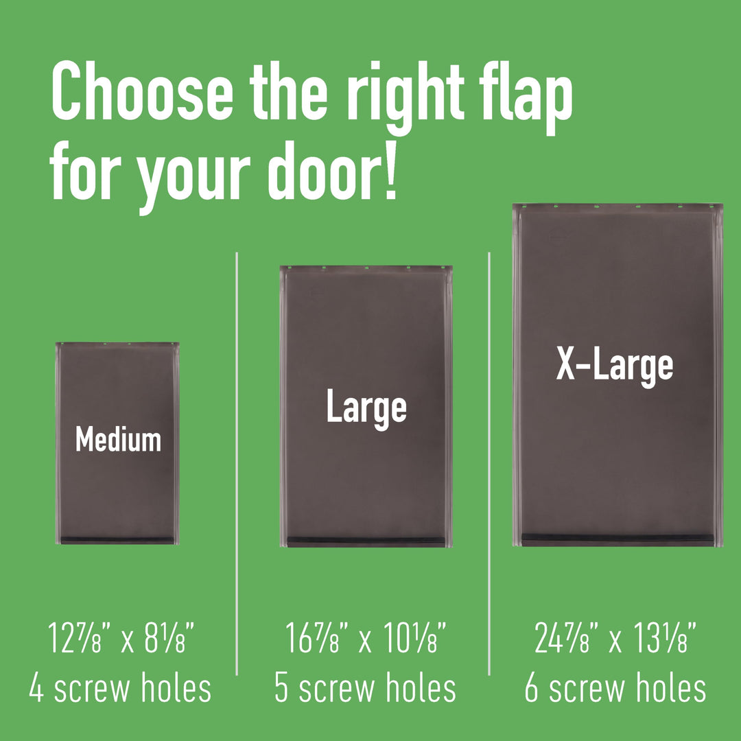 Large Replacement Dog Door Flap - Weather Resistant & Easy to Install Petsafe Freedom PAC11-11039 - Flexible Doggie Door Replacement Flaps for Small, Medium & Large Dogs & Cats