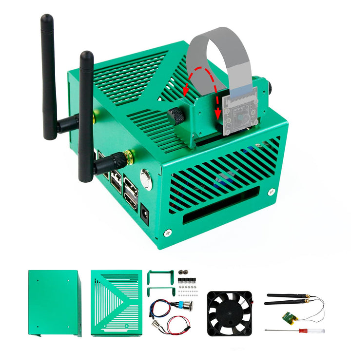 Jetson Orin Aluminum Alloy Case with WiFi Network Card Metal Case Compatible with Jetson Orin/Jetson Nano/Xavier NX/TX2 NX