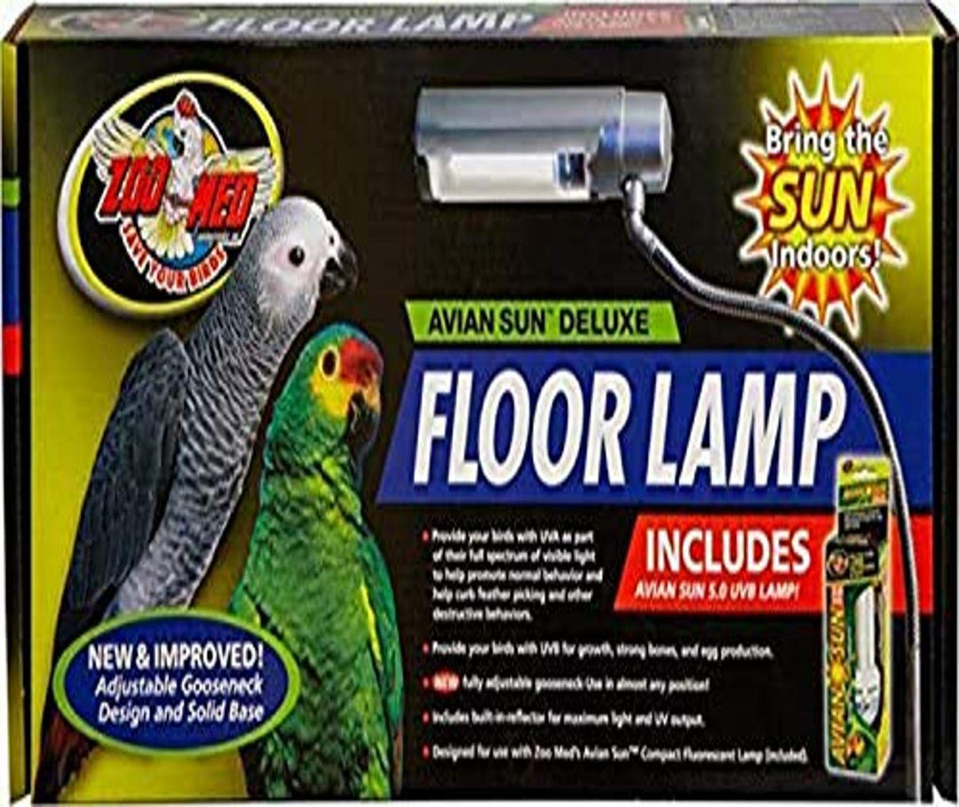 Zoo Med Labs Aviansun Deluxe Floor Lamp with Aviansun,Silver,3.4 x 11.5 x 22.5