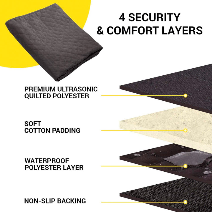 Front Seat Dog Cover for Car - Durable Black Waterproof Protector Against Dirt, Mud & Fur - Scratch Proof Non-Slip Padded Quilted Front Seat Covers for Dog for Cars, Trucks & SUV