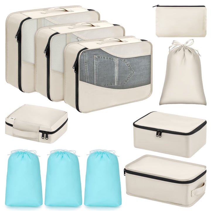11 Set Packing Cubes, Travel Luggage Packing Organizers Lightweight Travel Cloth Storage Bag with Bra Underwear Cube Cosmetics Bag and Shoe Pouch