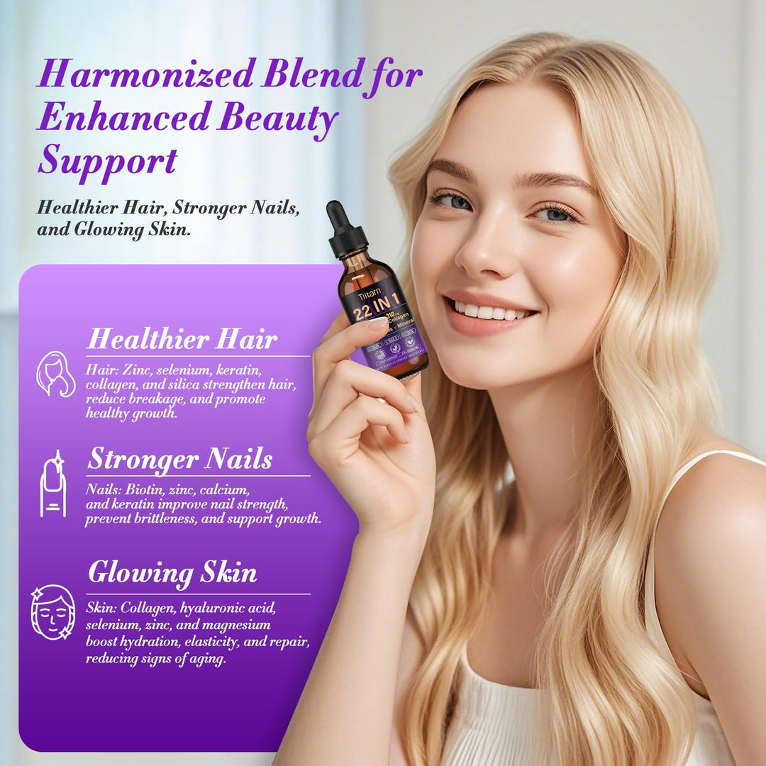 Hair Vitamins Liquid Biotin, Collagen & Hyaluronic Acid – multivitamin Hair Growth for Women and Men Supports Hair, Skin & Nails | Vitamin B Complex | 98% Faster Absorption Than Pills-038