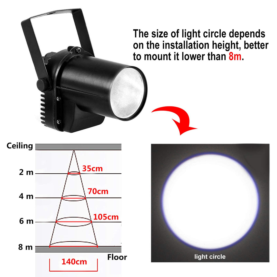 White LED Beam Pinspot Light DJ Mirror Ball Lighting for KTV Bar Club Party Disco