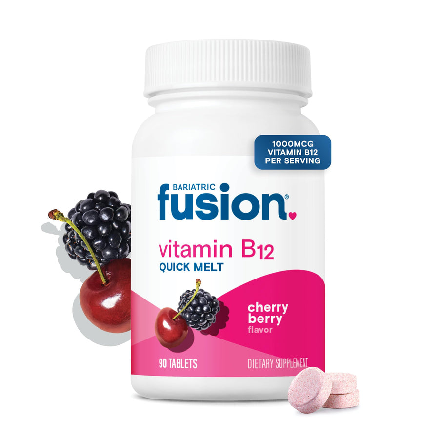 Vitamin B12 Sublingual 1000 mcg Melts | Cherry Berry Flavored | Vitamin B12 Dissolve Under Tongue Tablets with Folic Acid | Sugar Free | Methylcobalamin | 90 Count