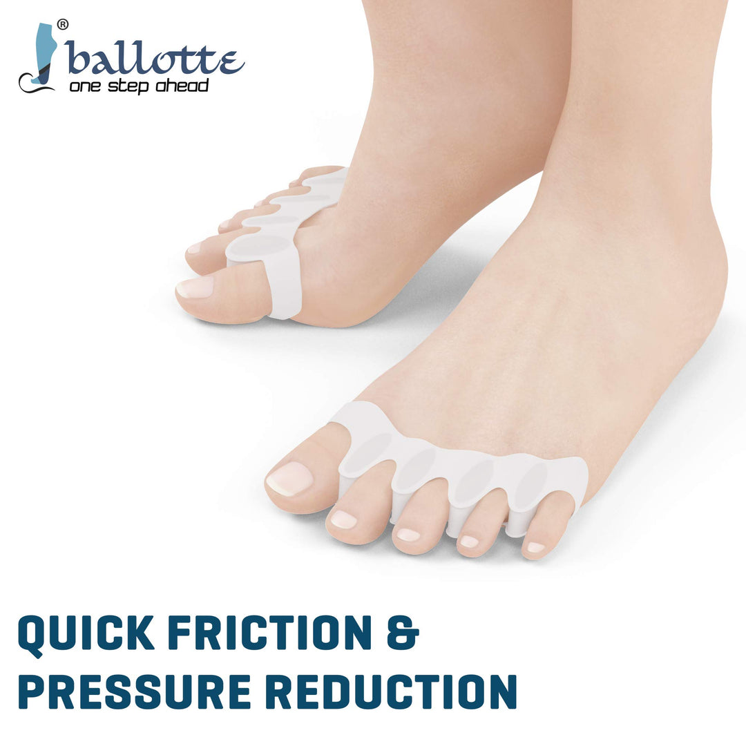 Premium Grade Toe Spacers/Toe Separators | Toe Spacers for Feet - Toe Spreader/Foot Stretcher | Big Toe Straightener & Bunion Corrector for Men (Toe Seperators (White 6-Pack))